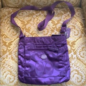 Purple nylon Coach crossbody